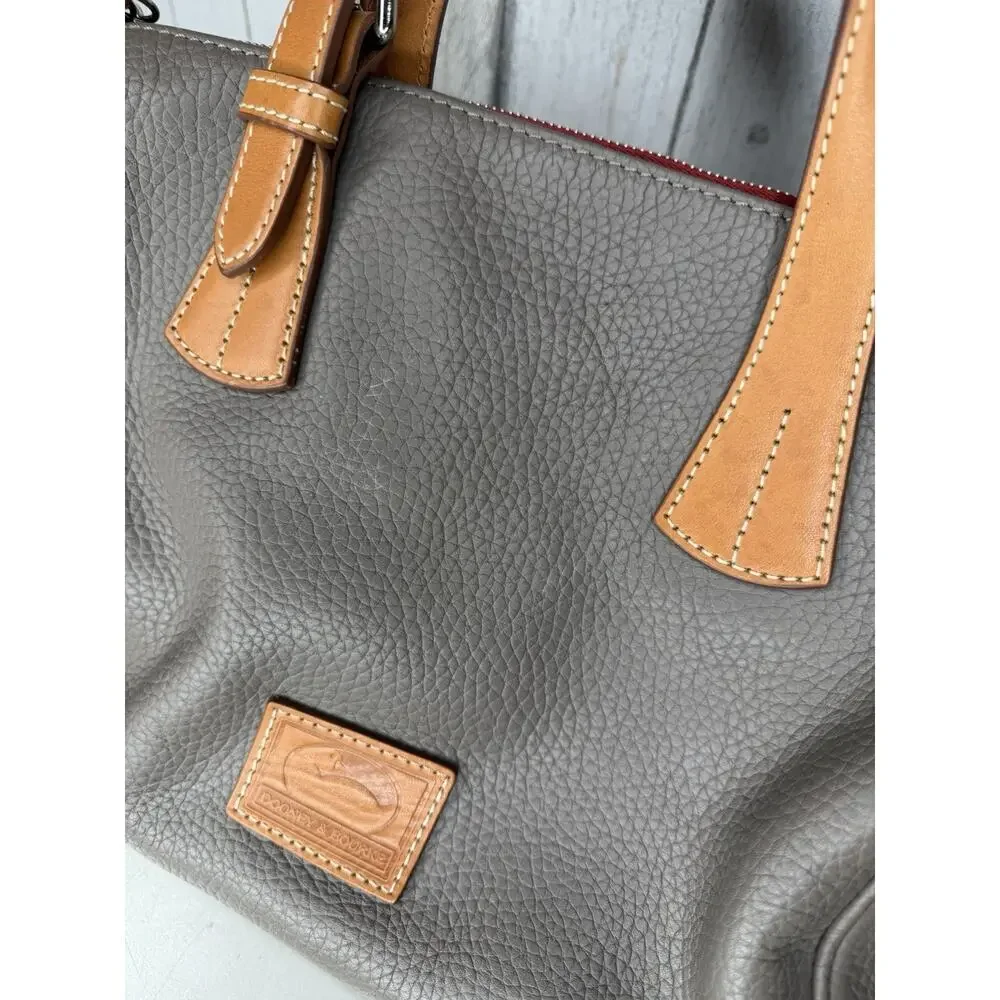 Dooney & Bourke Taupe Tan Top Handle Kendra Satchel Handle Tassel Accent